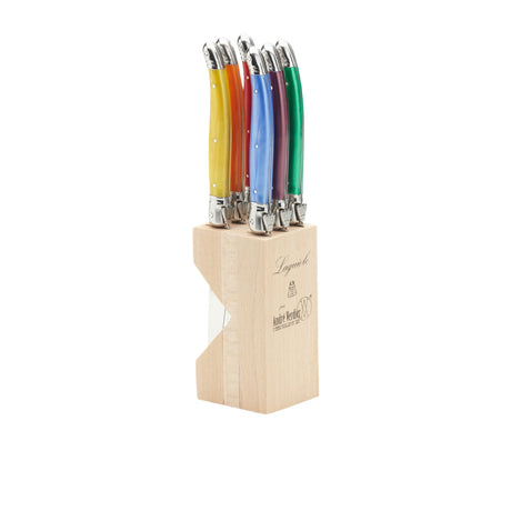 Laguiole Andre Verdier Debutant Serrated Knife Set of 6 Mixed Original - Image 01