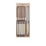 Laguiole Andre Verdier Debutant 6 Piece Table Knife Set Ivory - Image 01