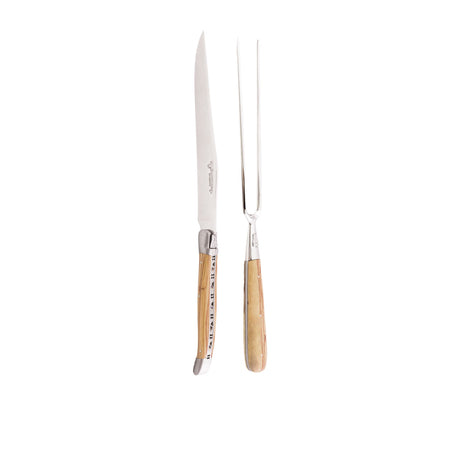 Laguiole En Aubrac 2pc Carving Knife Set Olive Wood - Image 01