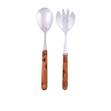 Laguiole En Aubrac Salad Server Set 2pc Juniper Wood - Image 01