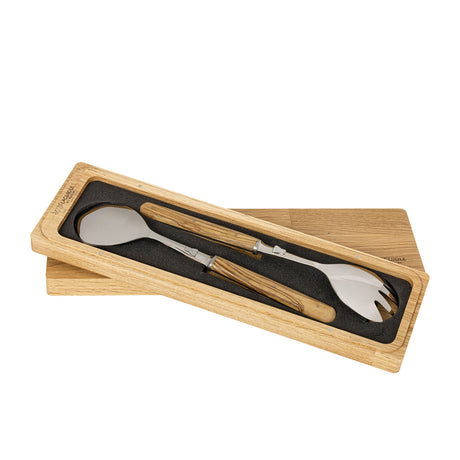 Laguiole En Aubrac Salad Server Set 2pc Olive Wood - Image 01