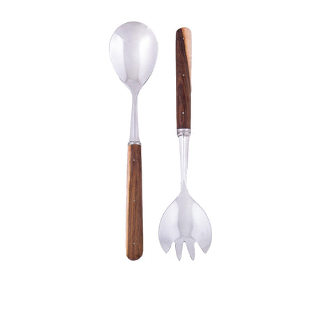 Laguiole En Aubrac Salad Server Set 2pc Pistachio Wood - Image 01