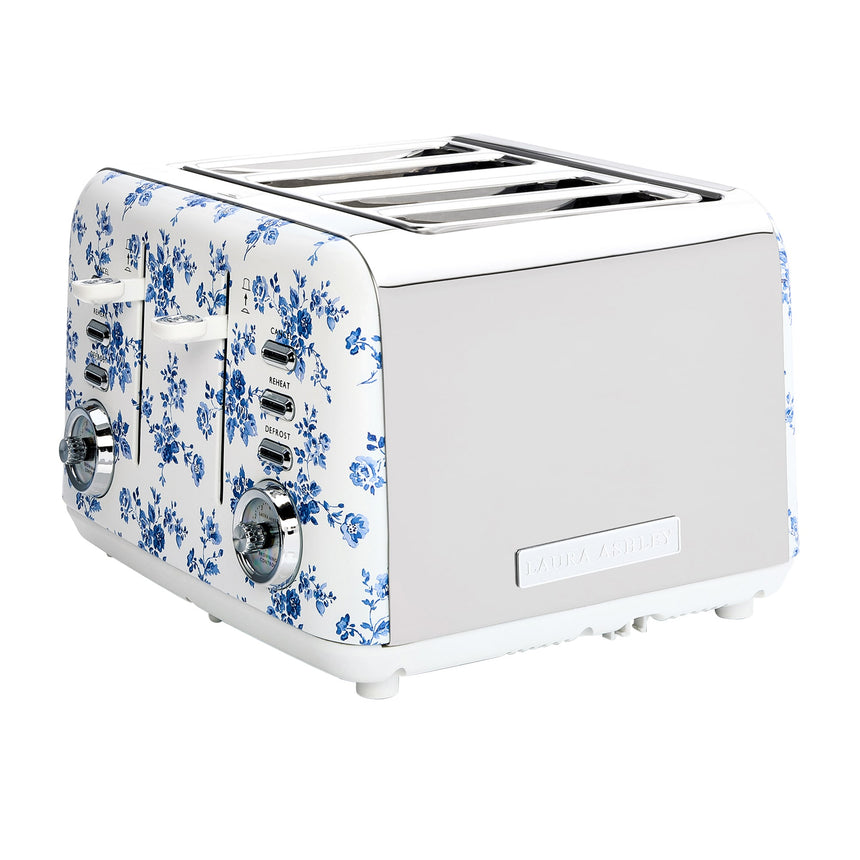 Laura Ashley China Rose 4 Slice Toaster in White - Image 01