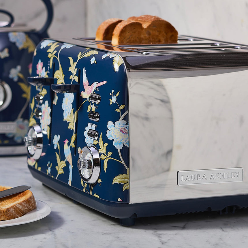 Laura Ashley Elveden 4 Slice Toaster Navy in Blue - Image 04