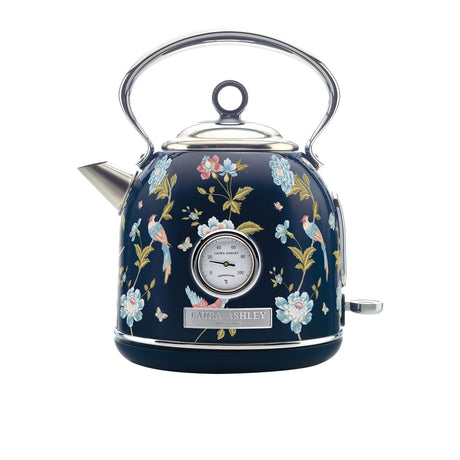 Laura Ashley Elveden Electric Kettle 1.7L Navy Blue and Silver - Image 01