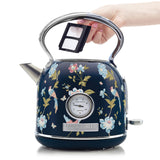 Laura Ashley Elveden Electric Kettle 1.7L Navy Blue and Silver - Image 06