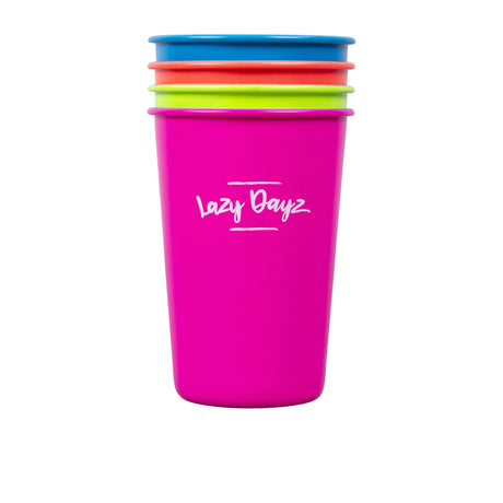 Lazy Dayz Picnic Cup 350ml Set of 4 Multicolour - Image 01