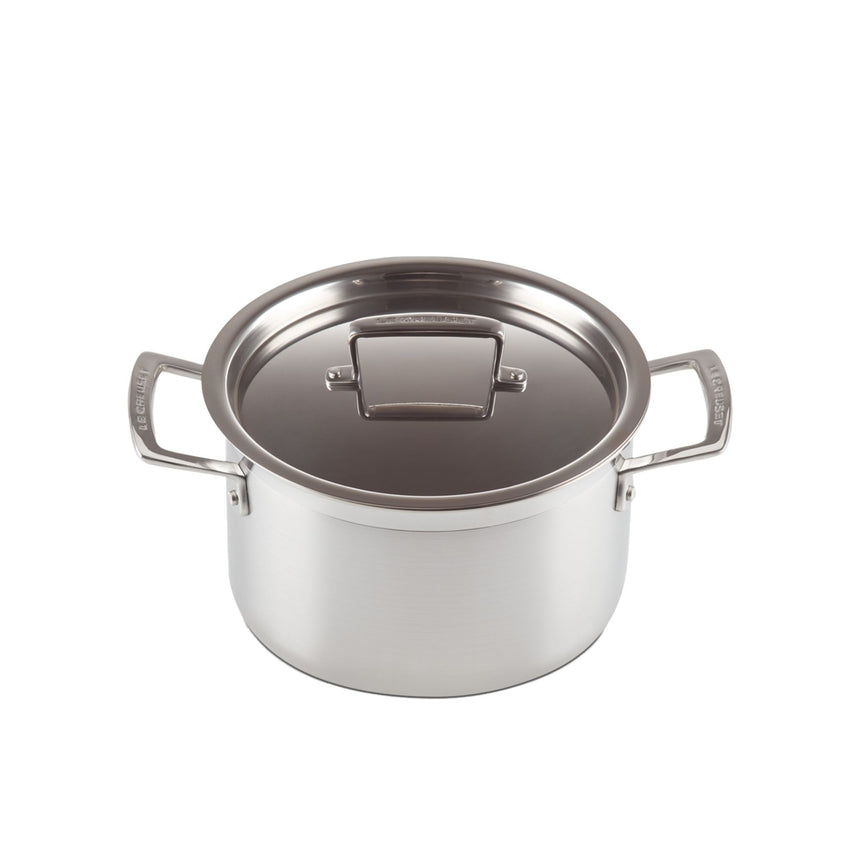 Le Creuset 3ply Stainless Steel Deep Casserole 20cm - Image 02