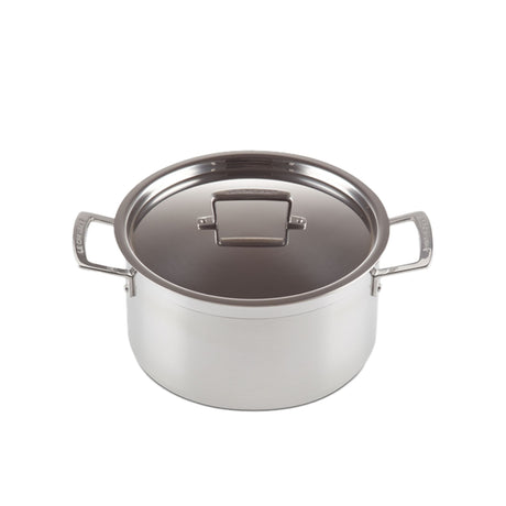 Le Creuset 3ply Stainless Steel Deep Casserole 24cm 6L - Image 02