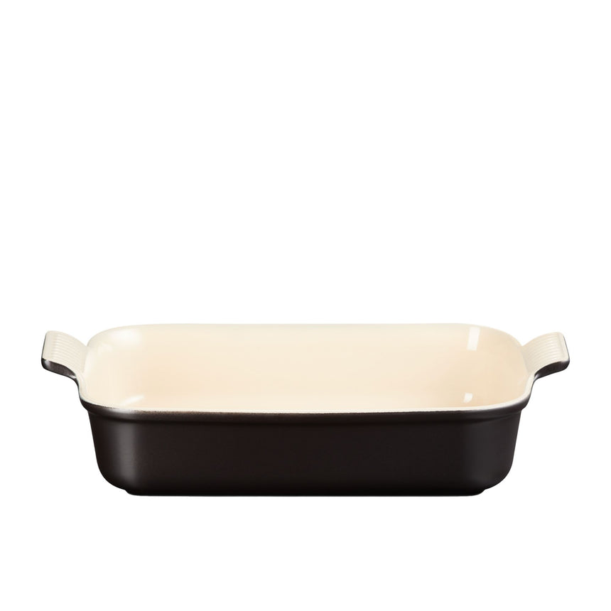 Le Creuset Stoneware Heritage Deep Rectangular Dish 32cm Satin in Black - Image 01