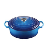 Le Creuset Signature Cast Iron Oval Casserole 27cm Azure in Blue - Image 01