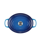 Le Creuset Signature Cast Iron Oval Casserole 27cm Azure in Blue - Image 06