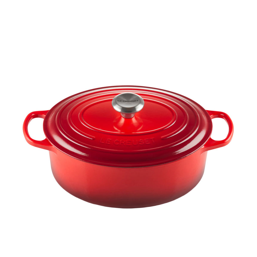 Le Creuset Signature Cast Iron Oval Casserole Cerise 27cm - Image 01