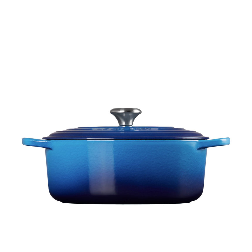 Le Creuset Signature Cast Iron Oval Casserole 29cm Azure in Blue - Image 05