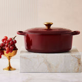 Le Creuset Signature Cast Iron Oval Casserole 29cm - 4.7 Litre Rhone with Gold Knob - Image 02