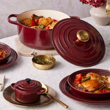 Le Creuset Signature Cast Iron Oval Casserole 29cm - 4.7 Litre Rhone with Gold Knob - Image 04