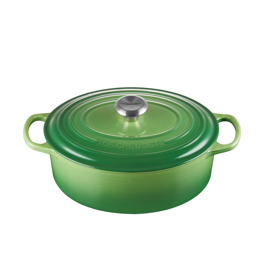 Le Creuset Signature Cast Iron Oval Casserole 29cm Bamboo Green - Image 01