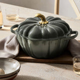 Le Creuset Signature Cast Iron Pumpkin Casserole 24cm - 3.7L Thyme - Image 03