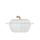 Le Creuset Signature Cast Iron Pumpkin Casserole 24cm - 3.7L White - Image 05