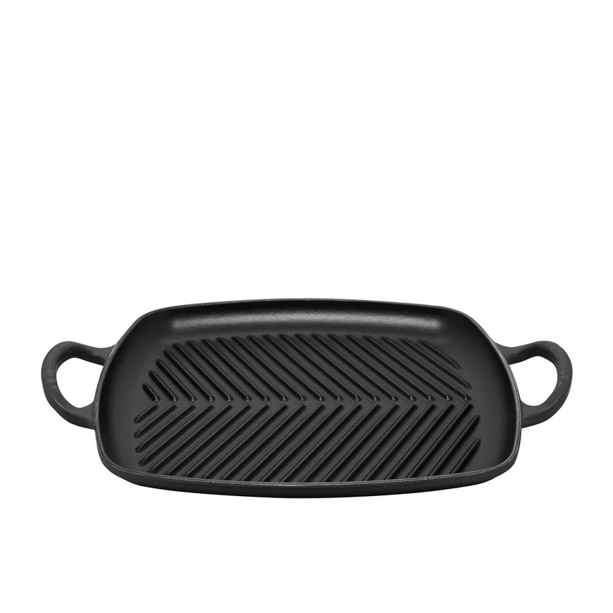 Le Creuset Signature Cast Iron Rectangular Grill 30x26cm Satin in Black - Image 02
