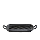 Le Creuset Signature Cast Iron Rectangular Grill 30x26cm Satin in Black - Image 03