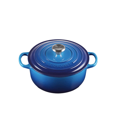 Le Creuset Signature Cast Iron Round Casserole 20cm Azure in Blue - Image 01