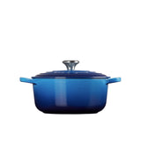 Le Creuset Signature Cast Iron Round Casserole 20cm Azure in Blue - Image 06