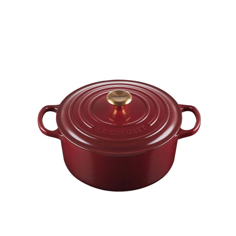 Le Creuset Signature Cast Iron Round Casserole 20cm - 2.4 litre Rhone with Gold Knob - Image 01