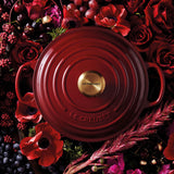 Le Creuset Signature Cast Iron Round Casserole 20cm - 2.4 litre Rhone with Gold Knob - Image 06