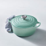 Le Creuset Signature Cast Iron Round Casserole 20cm - 2.4 litre Sage - Image 02