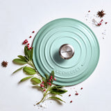 Le Creuset Signature Cast Iron Round Casserole 20cm - 2.4 litre Sage - Image 05