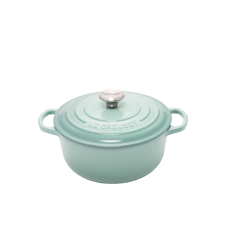 Le Creuset Signature Cast Iron Round Casserole 20cm - 2.4 litre Sage - Image 06