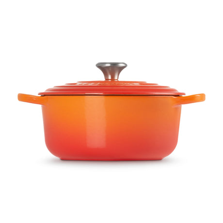 Le Creuset Signature Cast Iron Round French Oven 26cm 5.3 Litre Volcanic Orange - Image 02