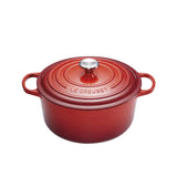 Le Creuset Signature Cast Iron Round French Oven 20cm 2.4 litre Cerise in Red - Image 01