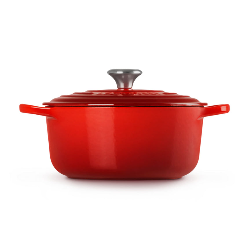 Le Creuset Signature Cast Iron Round French Oven 20cm 2.4 litre Cerise in Red - Image 02