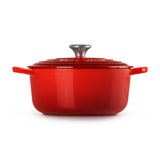 Le Creuset Signature Cast Iron Round French Oven 26cm 5.3 Litre Cerise in Red - Image 02