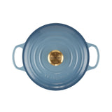 Le Creuset Signature Cast Iron Round Casserole 24cm - 4.2L Chambray - Image 06