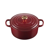 Le Creuset Signature Cast Iron Round Casserole 24cm - 4.2 Litre Rhone with Gold Knob - Image 01