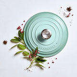 Le Creuset Signature Cast Iron Round Casserole 24cm - 4.2 Litre Sage - Image 06