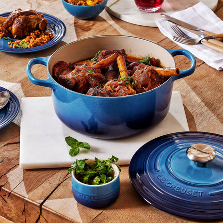 Le Creuset Signature Cast Iron Round Casserole 26cm Azure in Blue - Image 02