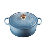 Le Creuset Signature Cast Iron Round Casserole 26cm - 5.3L Chambray - Image 01