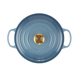 Le Creuset Signature Cast Iron Round Casserole 26cm - 5.3L Chambray - Image 03