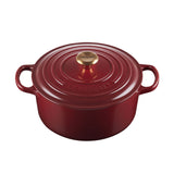 Le Creuset Signature Cast Iron Round Casserole 26cm - 5.3 Litre Rhone with Gold Knob - Image 01