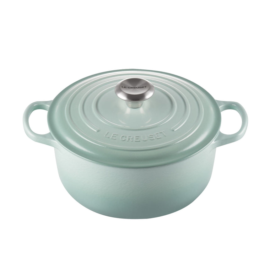 Le Creuset Signature Cast Iron Round Casserole 26cm - 5.3L Sage - Image 01