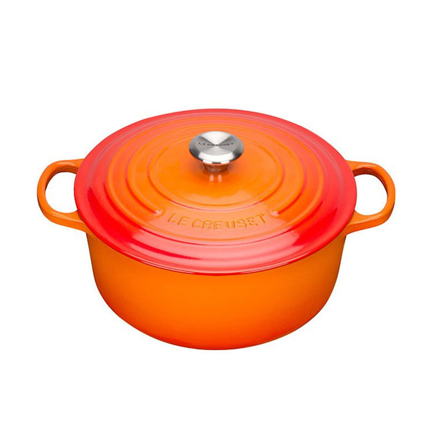 Le Creuset Signature Cast Iron Round French Oven 26cm 5.3 Litre Volcanic Orange - Image 01