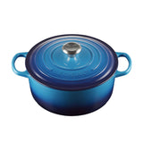 Le Creuset Signature Cast Iron Round Casserole 28cm Azure in Blue - Image 01