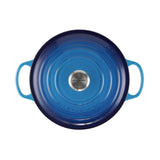 Le Creuset Signature Cast Iron Round Casserole 28cm Azure in Blue - Image 05