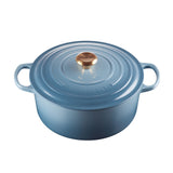 Le Creuset Signature Cast Iron Round Casserole 28cm - 6.7L Chambray - Image 01