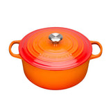 Le Creuset Signature Cast Iron Round French Oven 28cm 6.7L Volcanic Orange - Image 01