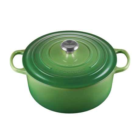 Le Creuset Signature Cast Iron Round Casserole 28cm Bamboo Green - Image 01